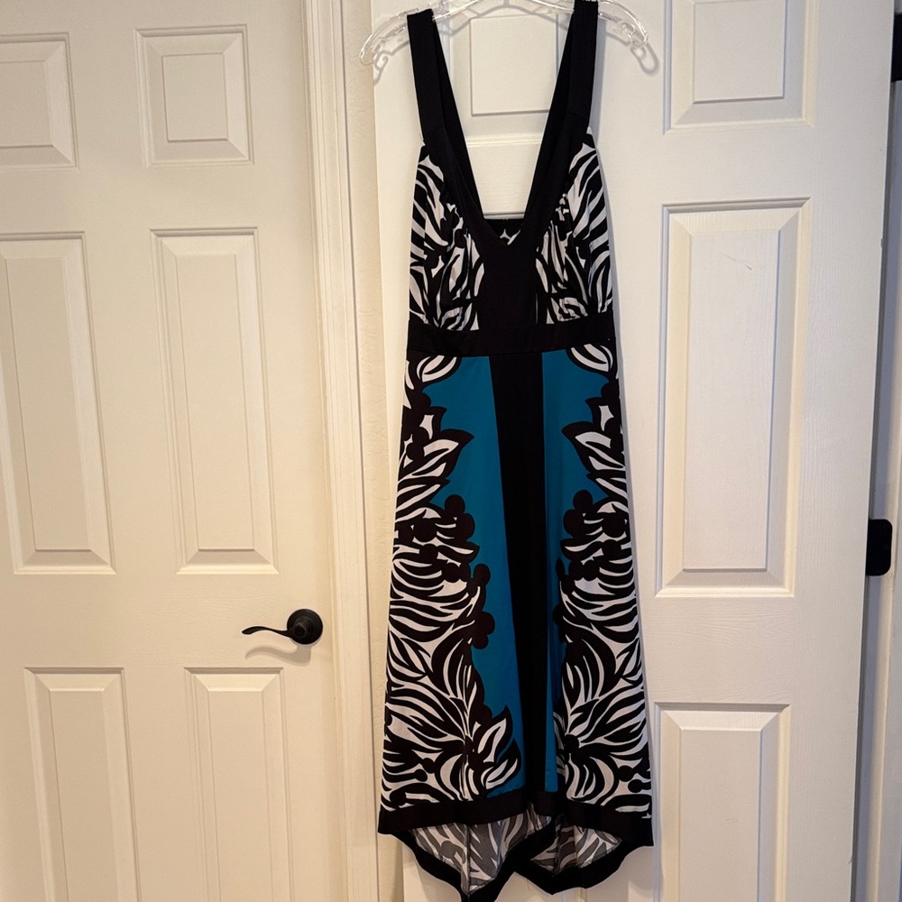 INC International Concepts Black and Teal High Low Dress